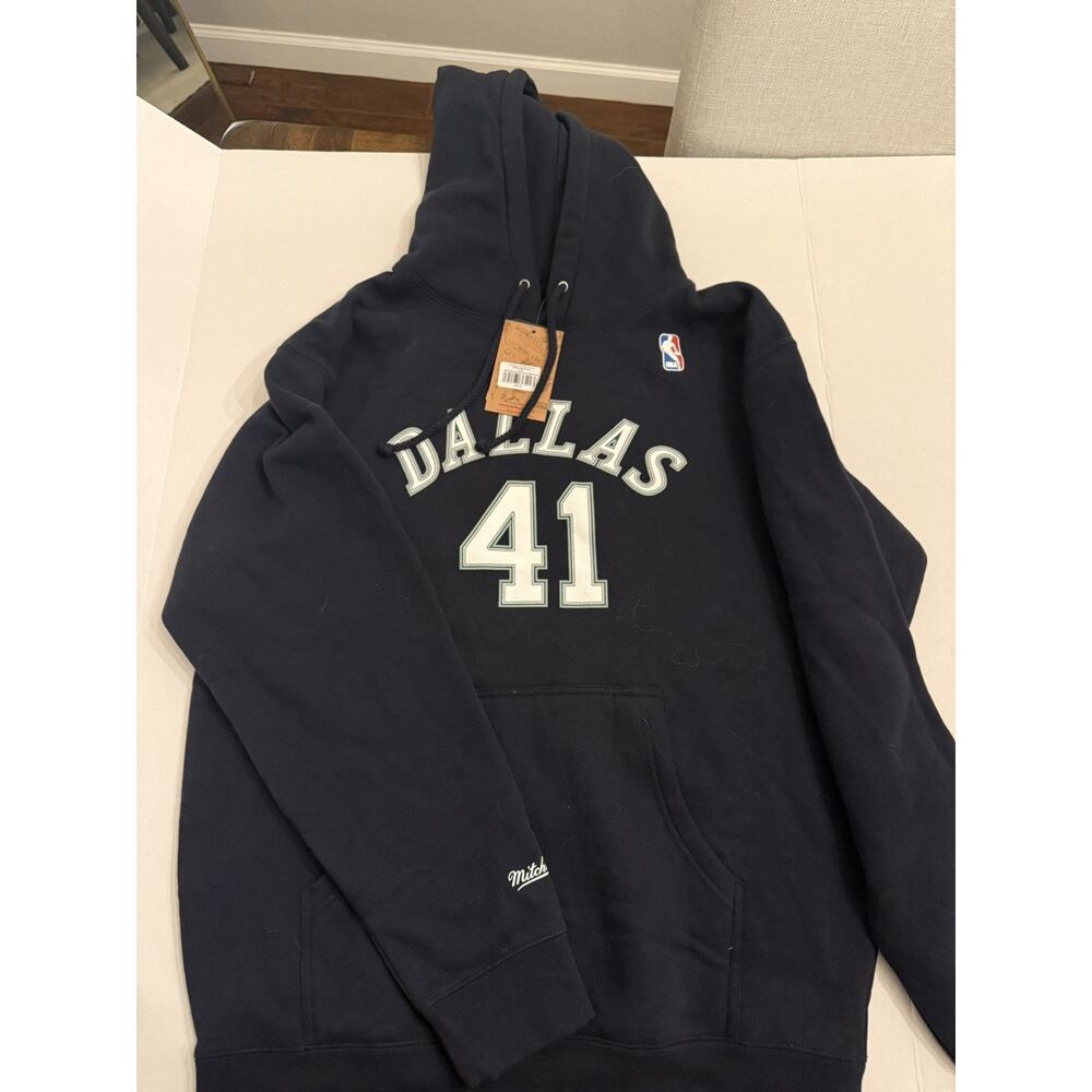 DALLAS MAVERICKS MITCHELL & NESS 2022 DIRK NOWITZKI NAME & NUMBER HOODIE M